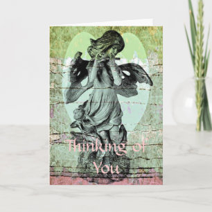 Angel Flute Heart Thinking of You Greeting Card