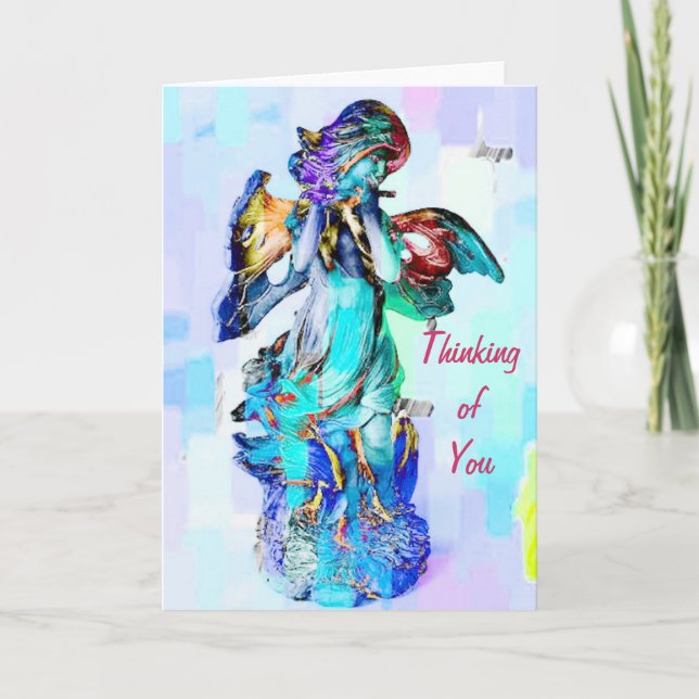 Angel Flute Thinking of You Thank You Card (Front)