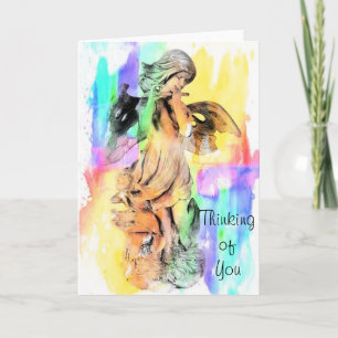 Angel Flute Thinking of You Thank You Card