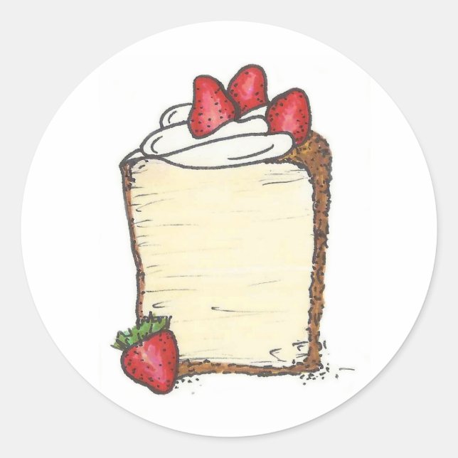 Angel Food Angelfood Cake Slice Strawberry Sticker (Front)