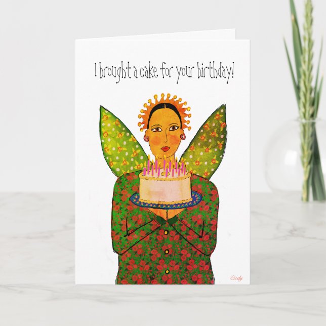  Angel Food Birthday  Thank You Card (Front)