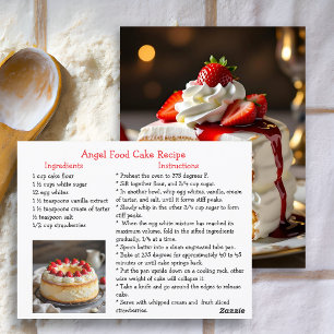Angel Food Cake Recipe Postcard