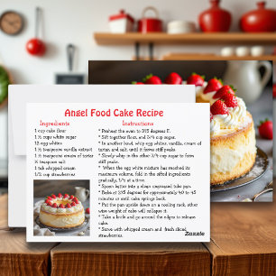 Angel Food Cake Recipe Postcard