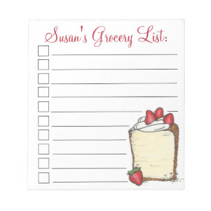 Angel Food Cake Slice Personalised Grocery List Notepad