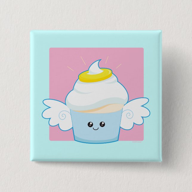 Angel Food Cupcake 15 Cm Square Badge (Front)