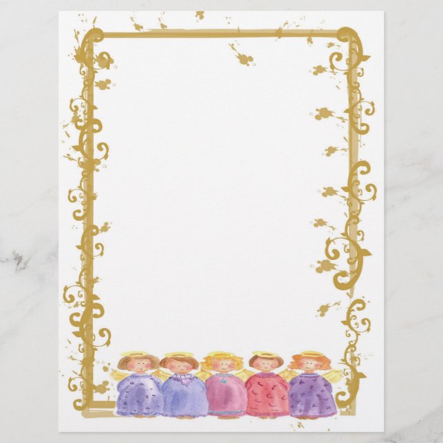 Angel Friends Christmas Holiday Paper Watercolor (Front)