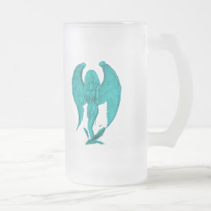 Angel Frosted Glass Beer Mug