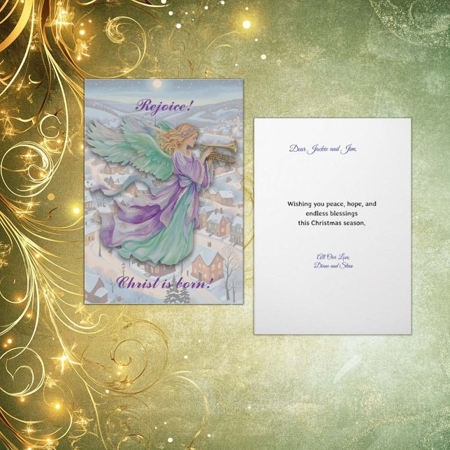 Angel Gabriel Folded Holiday Christmas Card (Creator Uploaded)