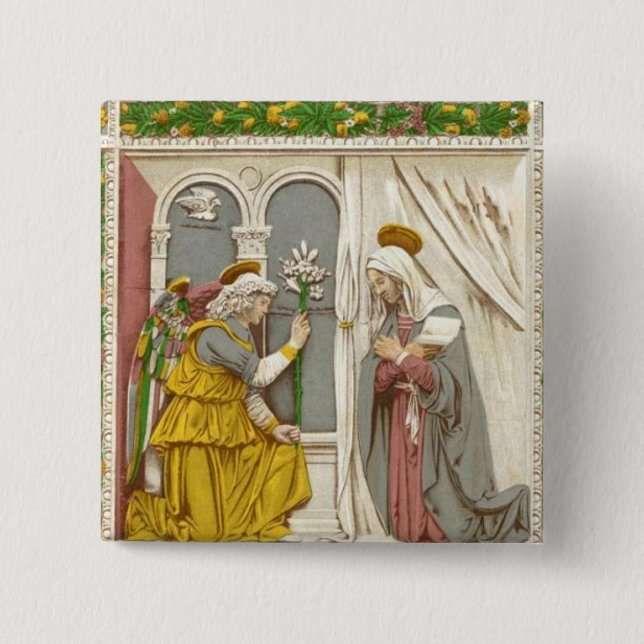 Angel Gabriel The Annunciation To Mary 15 Cm Square Badge (Front)