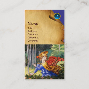 Angel Gathering Flowers in a Heavenly Landscape Business Card