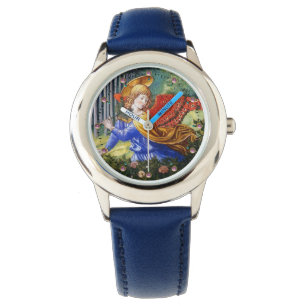 Angel Gathering Flowers in a Heavenly Landscape Watch