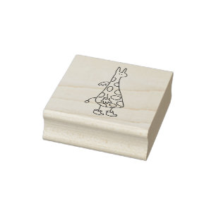 Angel Giraffe Doodle Rubber Stamp