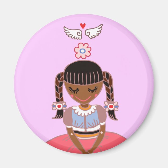 Angel Girl (Afro) Magnet (Front)