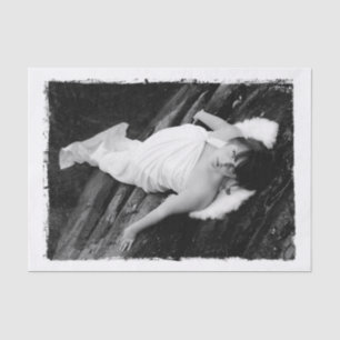 Angel Girl Black And White Beautiful Vintage Art Tissue Paper