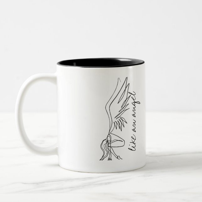 Angel girl - gift for women Two-Tone coffee mug (Left)