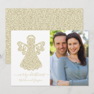Angel Gold Glitter Flat Card