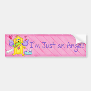 Angel Golden Yellow Dog with Shoe Bumper Sticker
