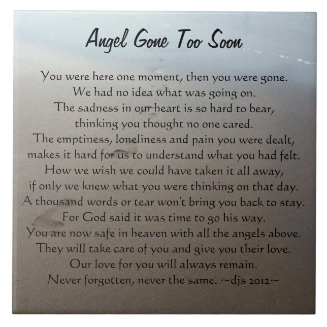Angel Gone Too Soon Memory Tile (Front)