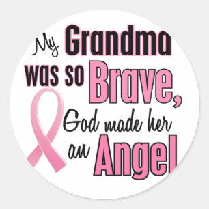 Angel GRANDMA Breast Cancer T-Shirts & Apparel Classic Round Sticker