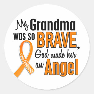 Angel Grandma Leukaemia Classic Round Sticker