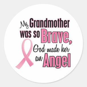 Angel GRANDMOTHER Breast Cancer T-Shirts & Apparel Classic Round Sticker