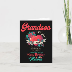 Angel Grandson Happy Birthday In Heaven Memorial D Card