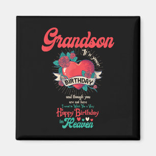 Angel Grandson Happy Birthday In Heaven Memorial D Magnet