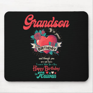 Angel Grandson Happy Birthday In Heaven Memorial D Mouse Mat