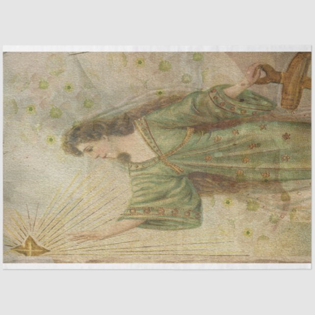 Angel Greeting Christmas Star  Tissue Paper (Front)