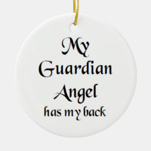 angel guardian has back ceramic tree decoration