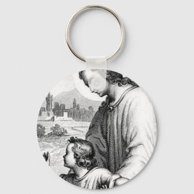 Angel Guarding A Child Key Ring (Front)