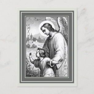 Angel Guarding A Child Postcard