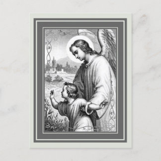 Angel Guarding A Child Postcard