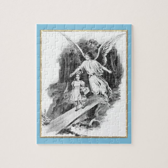 Angel Guarding A Girl Child Jigsaw Puzzle (Vertical)