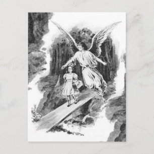 Angel Guarding A Girl Child Postcard