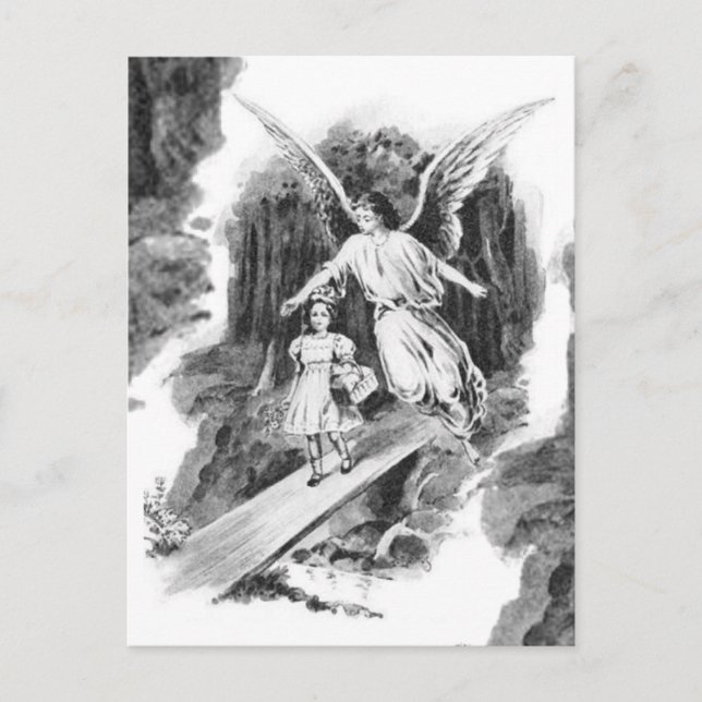 Angel Guarding A Girl Child Postcard (Front)