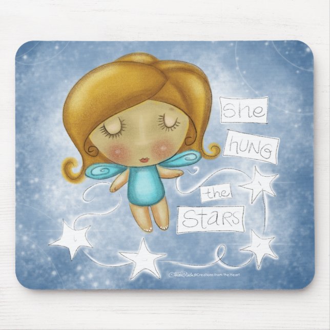 Angel Hangs the Stars Mouse Mat (Front)