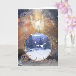 ANGEL HAPPY HOLIDAYS CHRISTMAS CARD