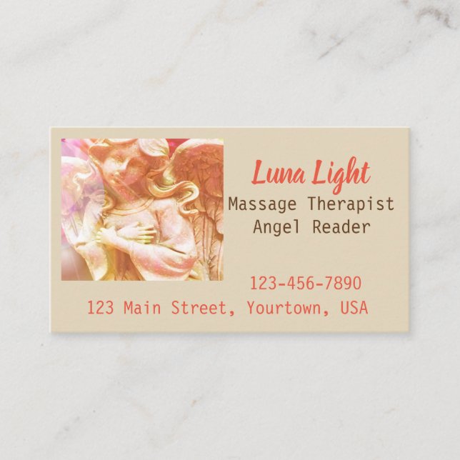 Angel Heart Holistic psychic wellness massage Business Card (Front)