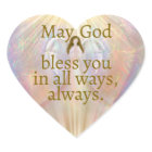 Angel Heart Pray God Bless You Watercolor Stickers