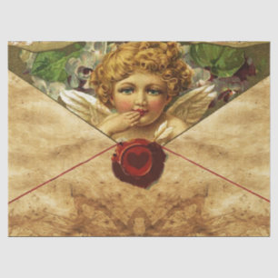 ANGEL HEART RED WAX SEAL PARCHMENT Valentines Day Tissue Paper