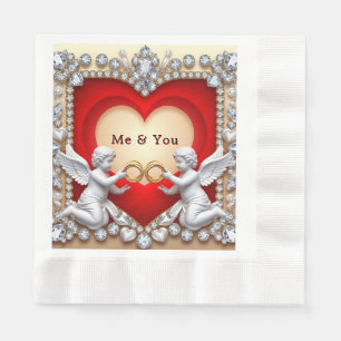 Angel Heart Ring Design For Wedding Table Decor Napkin