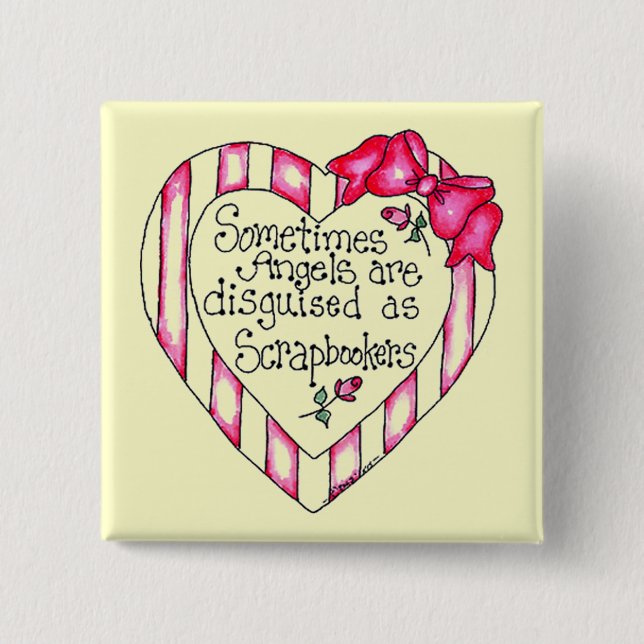 Angel Heart Scrapbooker Tshirts and Gifts 15 Cm Square Badge (Front)