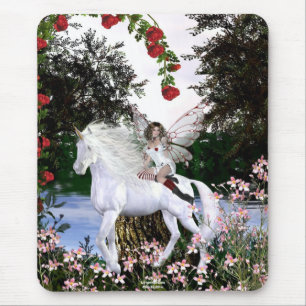 Angel Heart Unicorn White Beauty 4 Mouse Mat