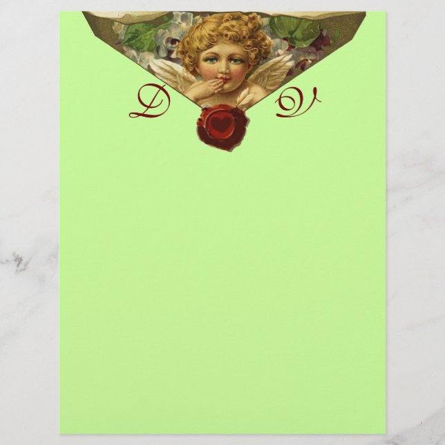 ANGEL HEART WAX SEAL Monogram Green (Front)