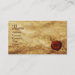 ANGEL HEART WAX SEAL PARCHMENT Monogram Business Card