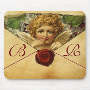 ANGEL HEART WAX SEAL PARCHMENT Monogram Mouse Mat