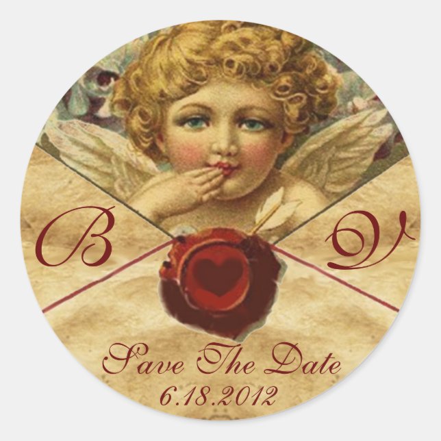 ANGEL HEART WAX SEAL PARCHMENT Save the Date (Front)