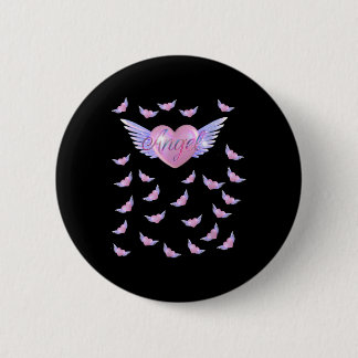 Angel Heart With Wings  6 Cm Round Badge