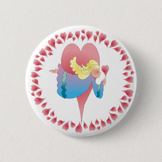 ANGEL HEARTS by SHARON SHARPE 6 Cm Round Badge